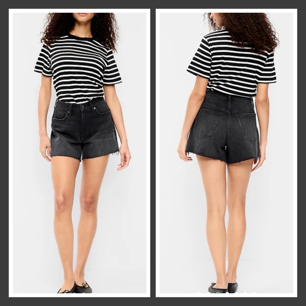 GAP Black High Rise Denim Shorts 4"